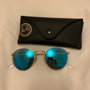 Round Metal Ray-Ban Polarized Sunglasses